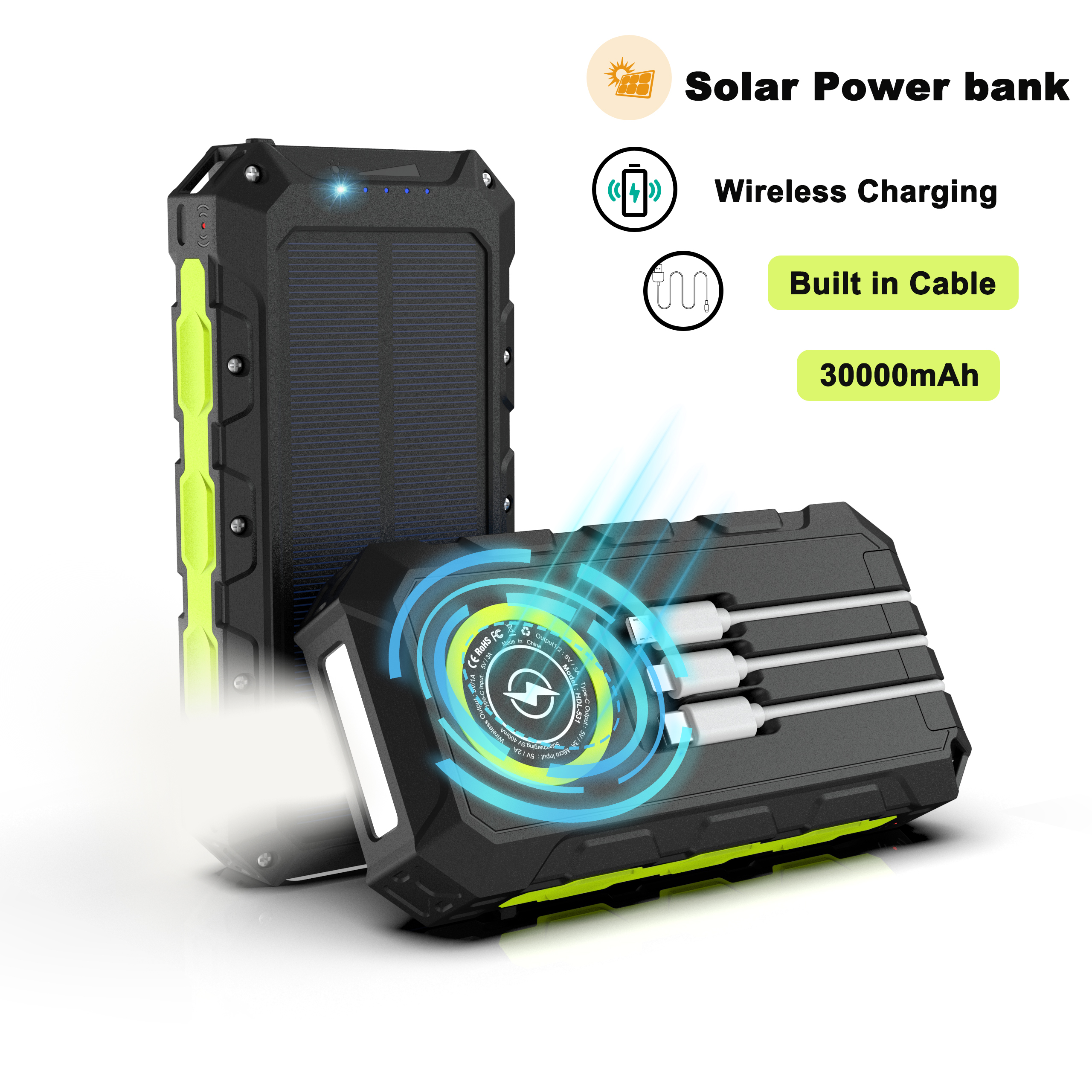 30000mAh Power Bank Waterproof - مراجعة Solar Emergency Charger وسعره