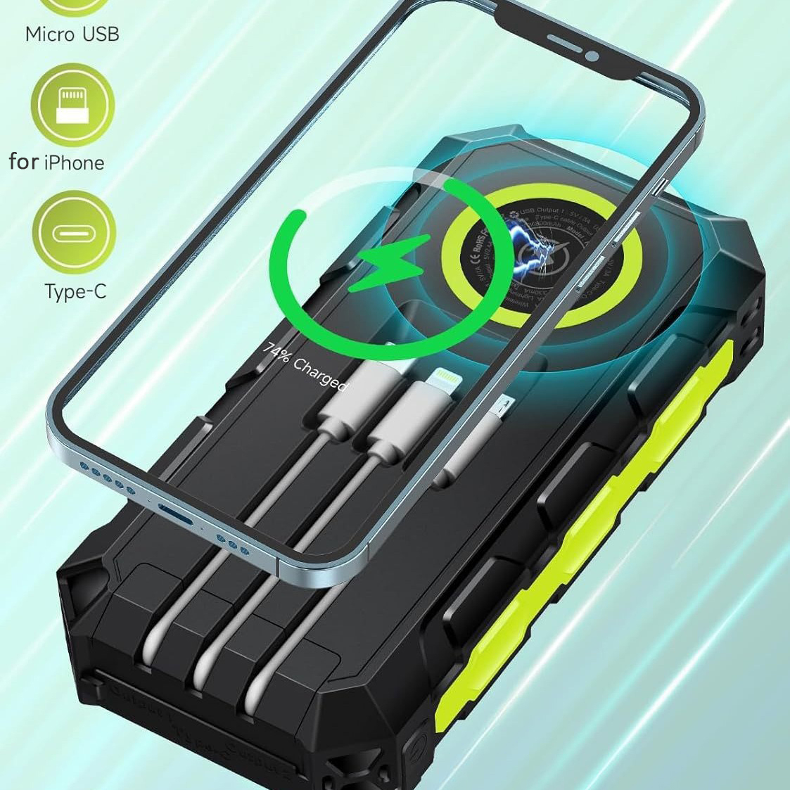 30000mAh Power Bank Waterproof - مراجعة Solar Emergency Charger وسعره