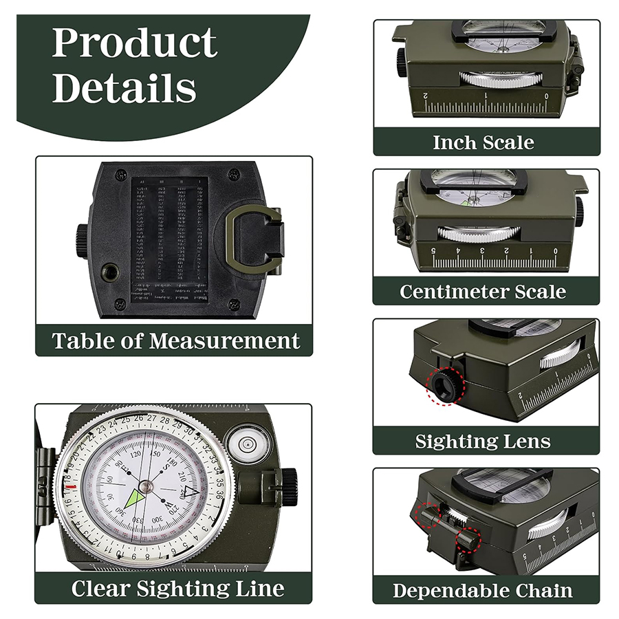 Tactical Survival Compass - Wa - مراجعة Compass Lensatic وسعره