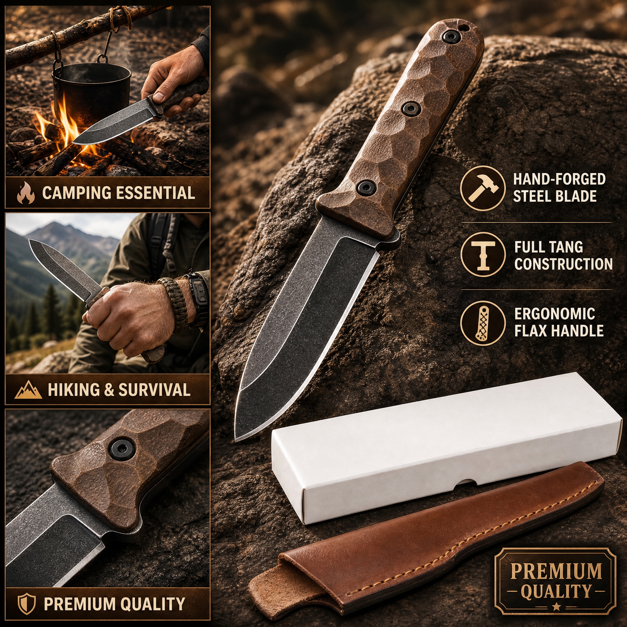 Precision-ground Outdoor Utili - مراجعة Bushcraft Knife Fixed وسعره