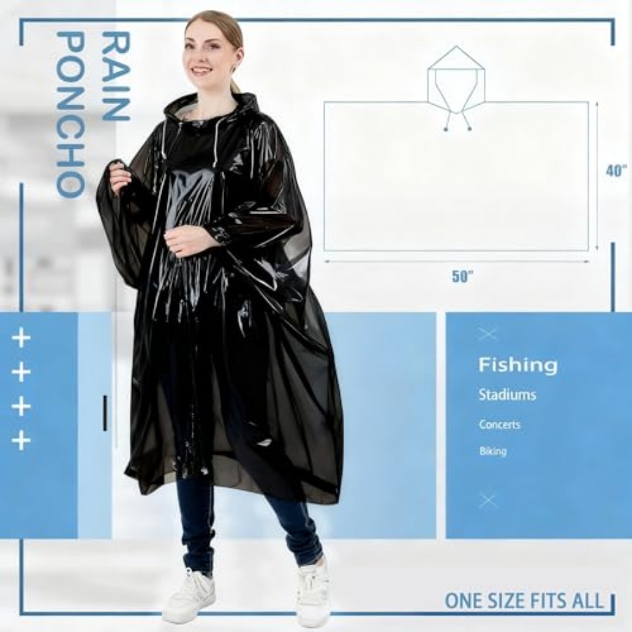Disposable Rain Ponchos for /A - مراجعة Emergency Poncho Rain وسعره