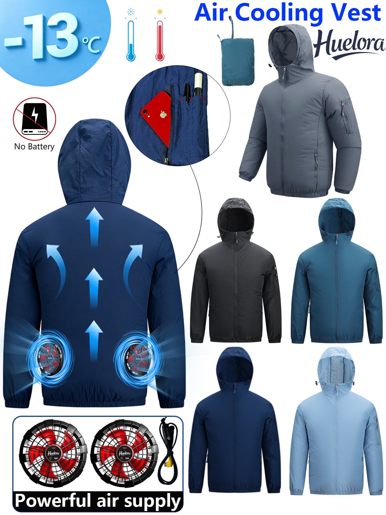Men's Hooded USB Cooling Jacke - مراجعة Fishing Kit Compact وسعره