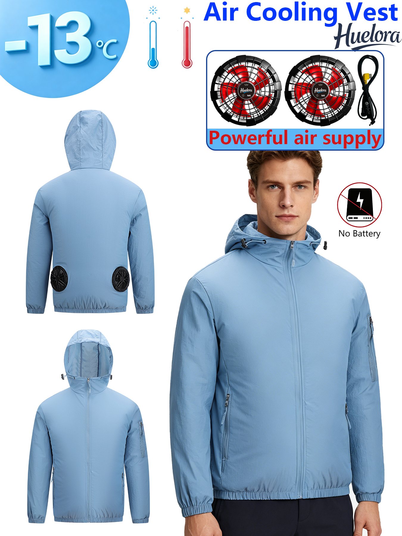 Men's Hooded USB Cooling Jacke - مراجعة Fishing Kit Compact وسعره
