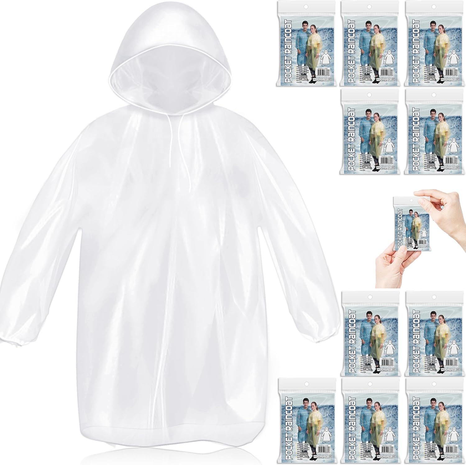 10 Pack Disposable Rain Poncho - مراجعة Emergency Poncho Rain وسعره