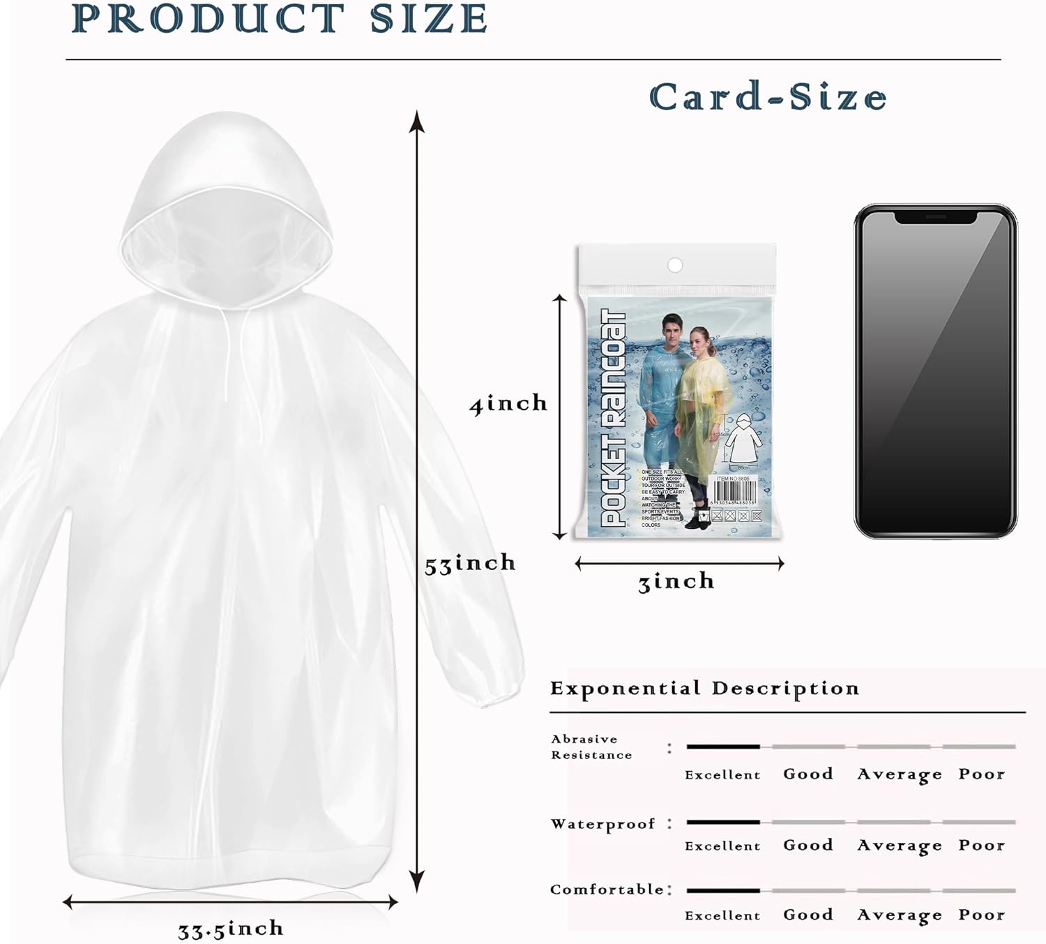 10 Pack Disposable Rain Poncho - مراجعة Emergency Poncho Rain وسعره