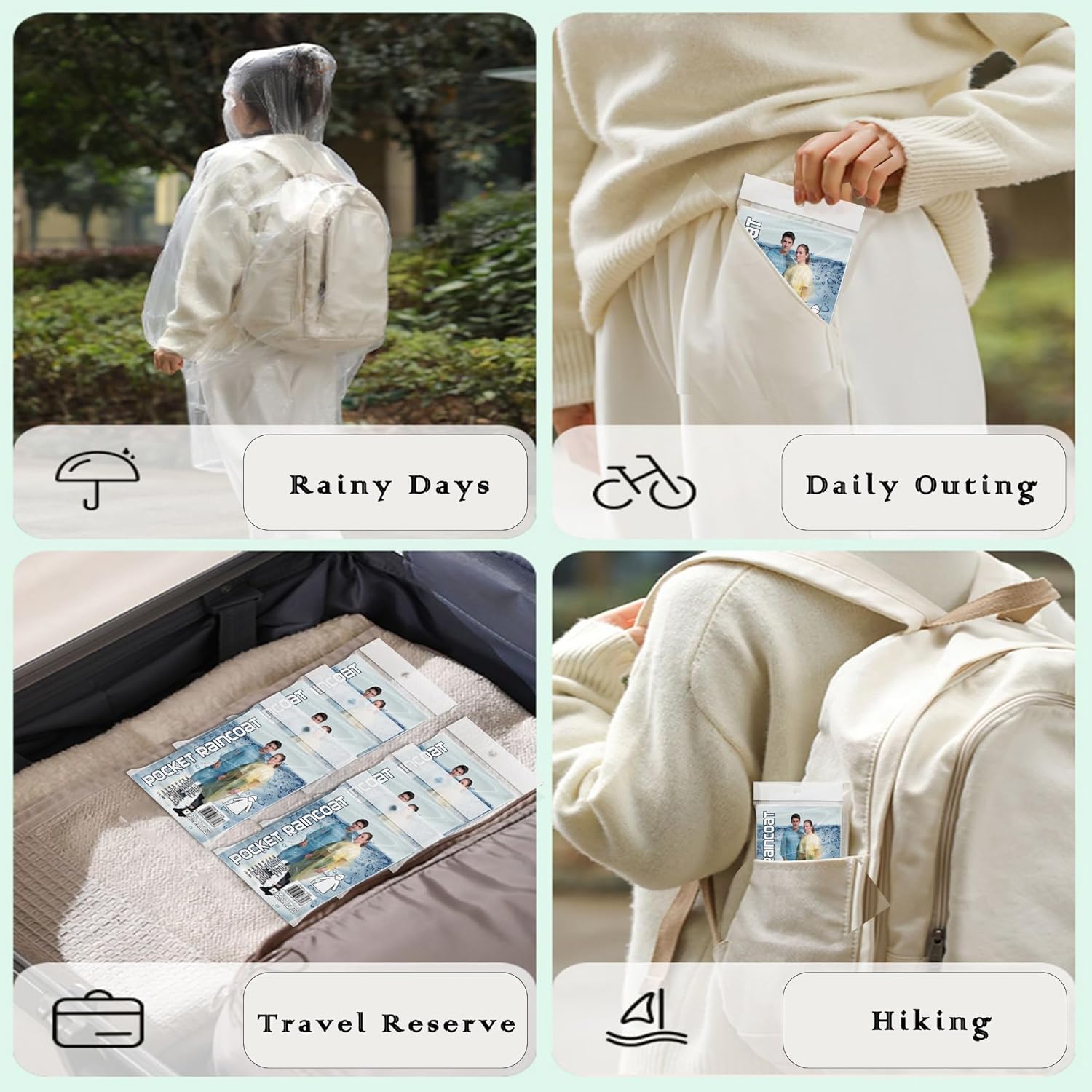 10 Pack Disposable Rain Poncho - مراجعة Emergency Poncho Rain وسعره