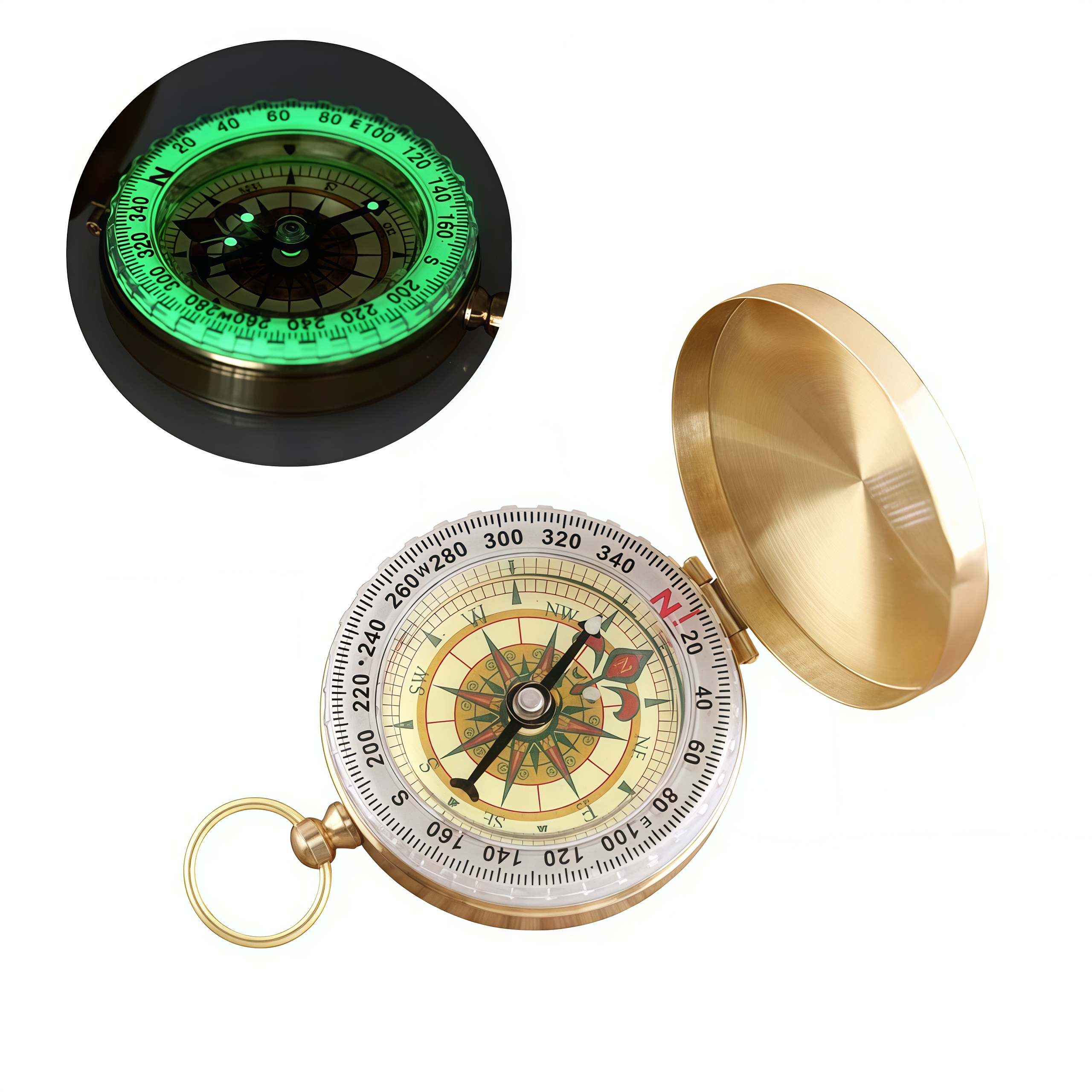 Brass Outdoor Compass - Gold C - مراجعة Compass Lensatic وسعره