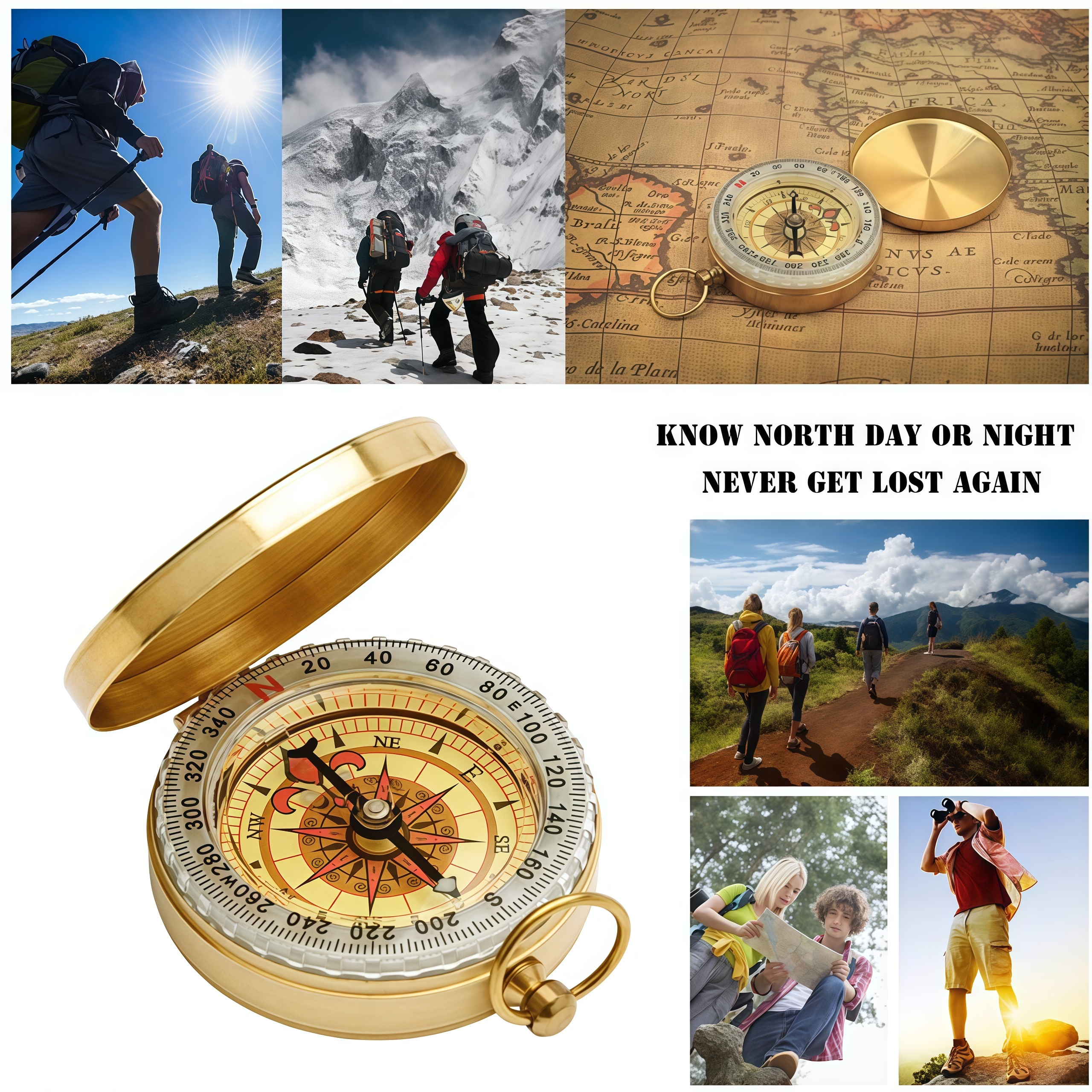 Brass Outdoor Compass - Gold C - مراجعة Compass Lensatic وسعره