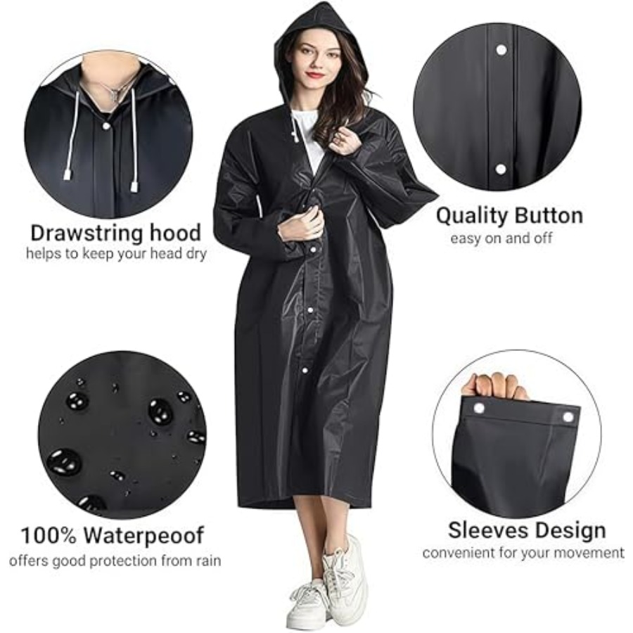 Rain Coat Poncho for Adult, 2  - مراجعة Emergency Poncho Rain وسعره