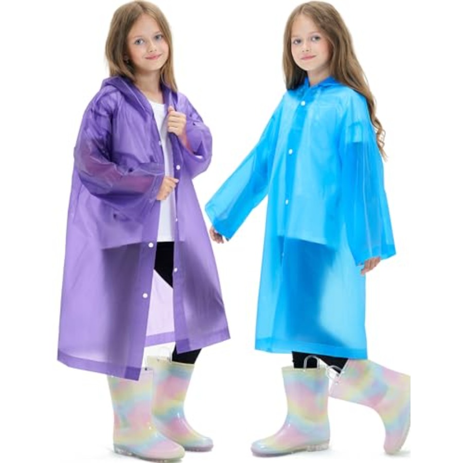 2 Pack Reusable Waterproof Rai - مراجعة Emergency Poncho Rain وسعره