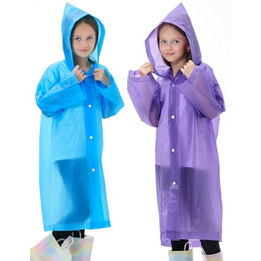 2 Pack Reusable Waterproof Rai - مراجعة Emergency Poncho Rain وسعره