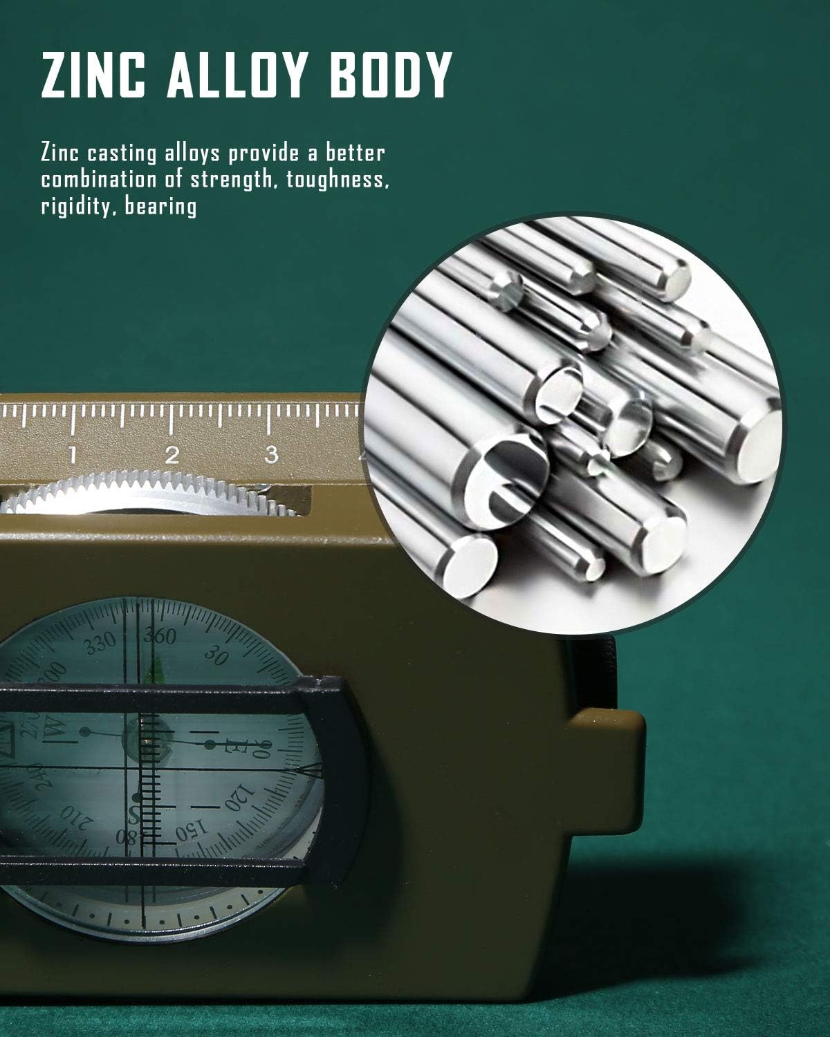 Metal Tactical Survival Milita - مراجعة Compass Lensatic وسعره