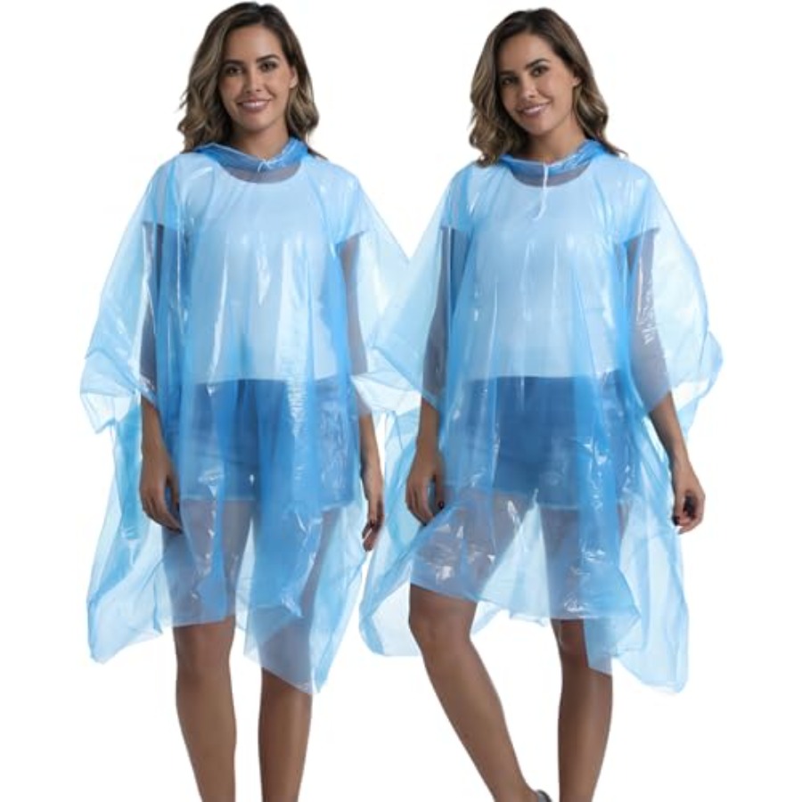 4/6/12 Pack Disposable Rain Po - مراجعة Emergency Poncho Rain وسعره
