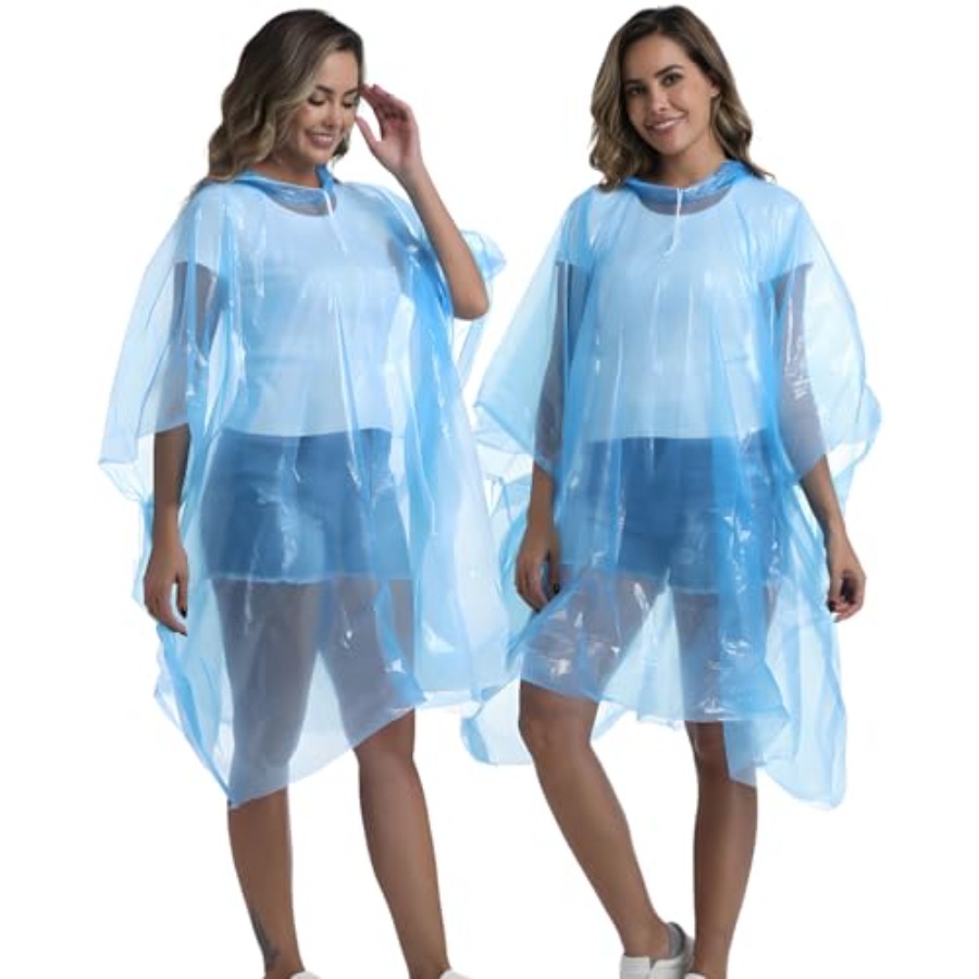 4/6/12 Pack Disposable Rain Po - مراجعة Emergency Poncho Rain وسعره